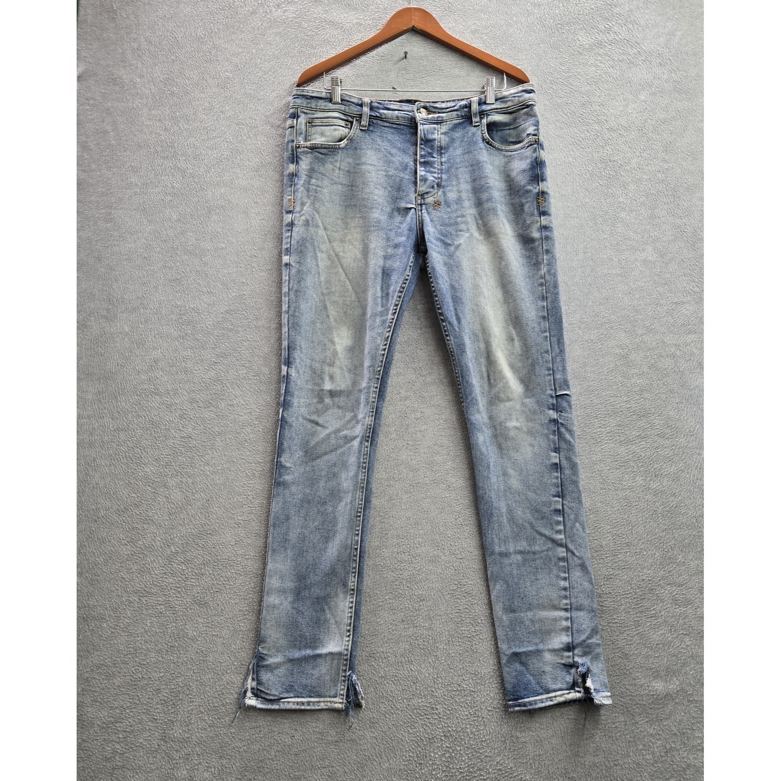 Ksubi Men Jeans 36 Light Blue Denim Skinny Button Fly 31 Inseam